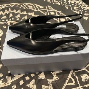Prada leather slingback flat